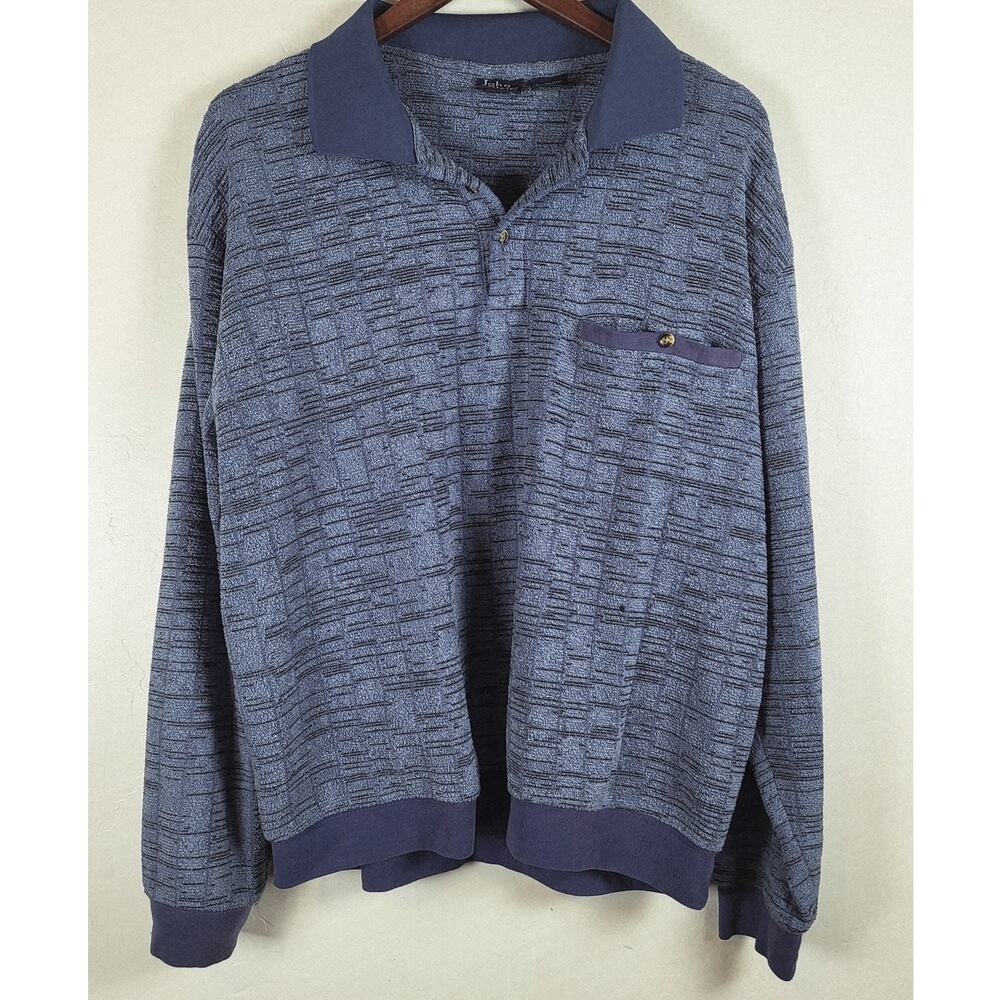 Vintage John Blair Mens Size 2XL Textured Sweater Shirt Preppy Retro Grandpa Y2k